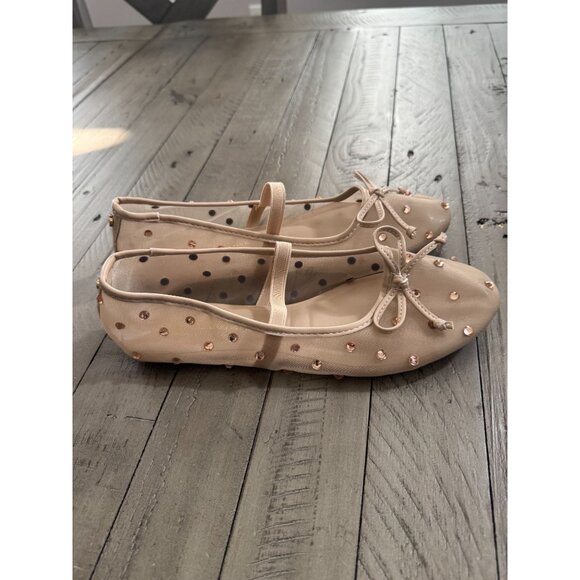 Juicy Couture Fefi Mesh Beaded Embellished Ballerina Ballet Flats Size 6.5 - Picture 1 of 6